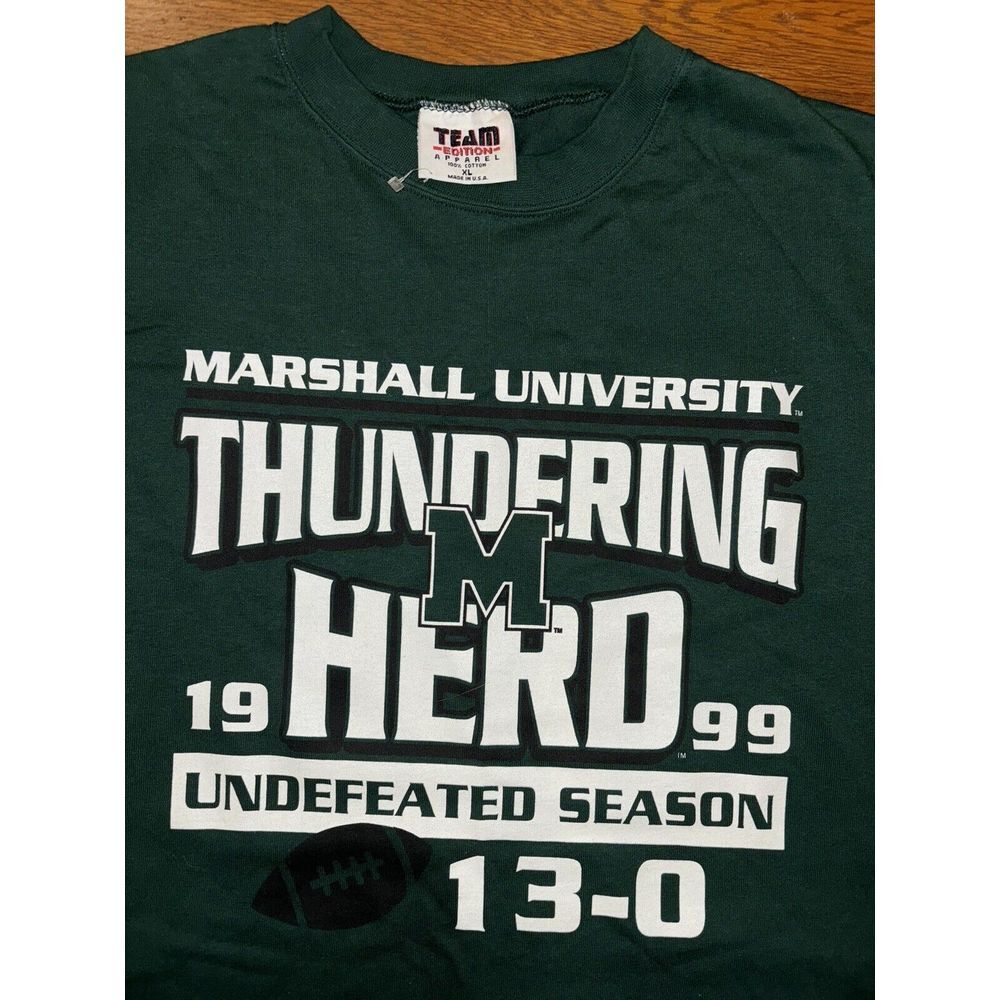 NOS 1999 Marshall University Thundering Herd Undefeated Season Mens XL USA‎ Made